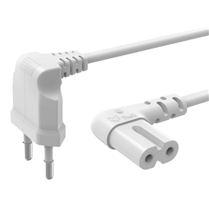 Hama power cord, 2-pin, nurklik, valge - Voolujuhe