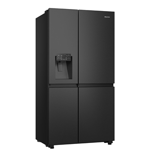 Hisense, No Frost, Water & Ice dispenser, 632 L, 179 cm, black - SBS-Refrigerator