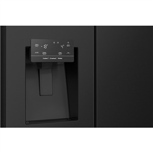 Hisense, No Frost, Vee- ja jääautomaat, 632 L, 179 cm, must - SBS-Külmik