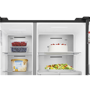 Hisense, No Frost, Vee- ja jääautomaat, 632 L, 179 cm, must - SBS-Külmik
