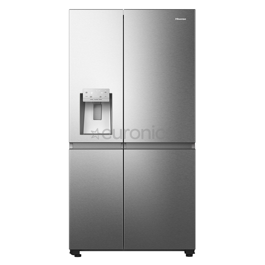 Hisense, No Frost, Water & Ice dispenser, 632 L, 179 cm, stainless steel - SBS-Refrigerator