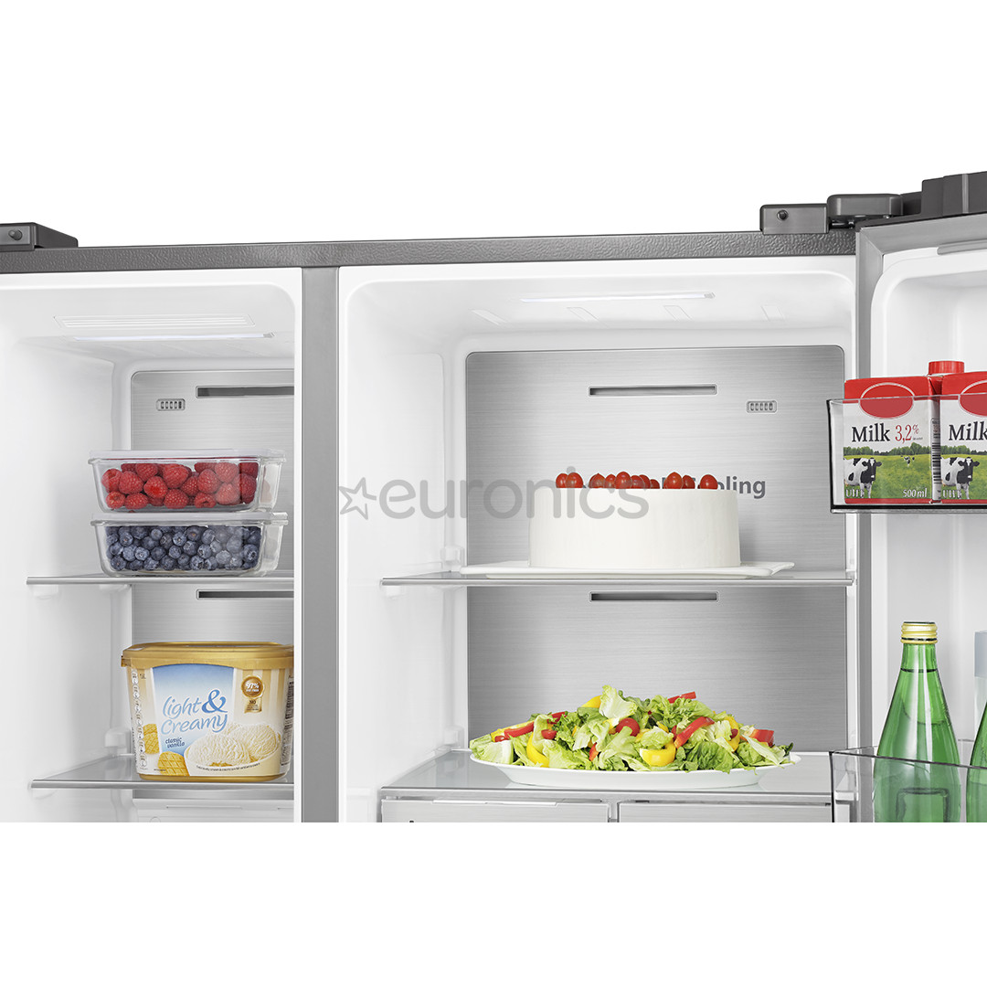 Hisense, No Frost, Water & Ice dispenser, 632 L, 179 cm, stainless steel - SBS-Refrigerator