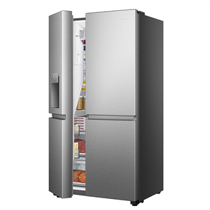 Hisense, No Frost, Water & Ice dispenser, 632 L, 179 cm, stainless steel - SBS-Refrigerator