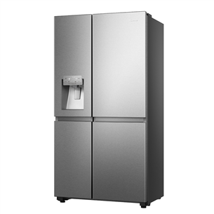 Hisense, No Frost, Water & Ice dispenser, 632 L, 179 cm, stainless steel - SBS-Refrigerator