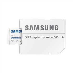 Samsung PRO Endurance, microSDXC + SD adapter, 256 GB, white - Memory Card