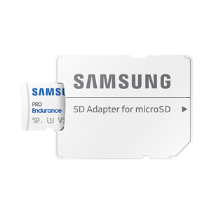 Samsung PRO Endurance, microSDXC + SD adapter, 256 GB, white - Memory Card