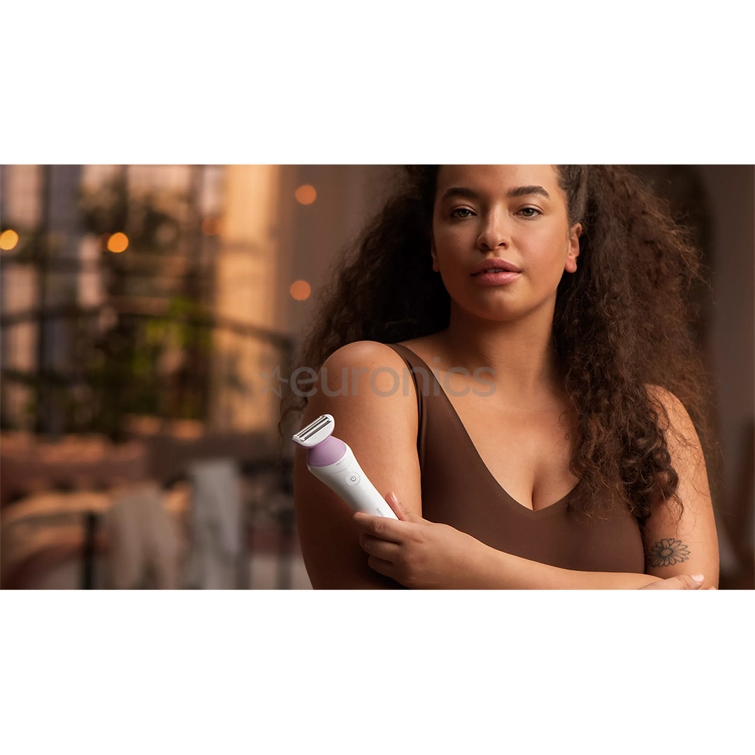 Philips Lady Shaver Series 6000, märg- ja kuivkasutus, valge/lilla - Juhtmevaba raseerija