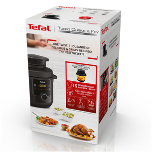 Tefal Turbo Cuisine & Fry, 1200 W, must - Multi- ja survekeetja