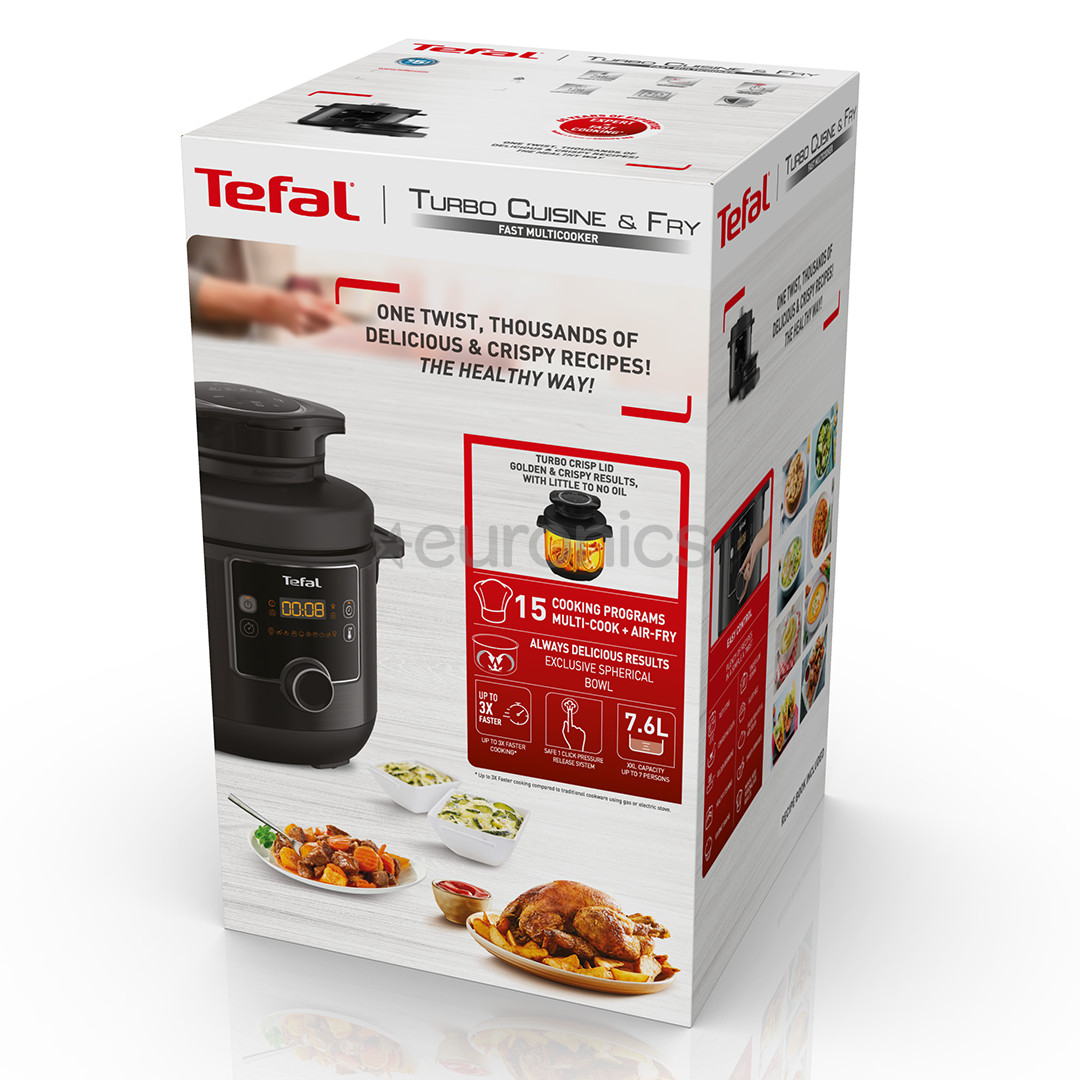 Tefal Turbo Cuisine & Fry, 1200 W, black - Pressure cooker
