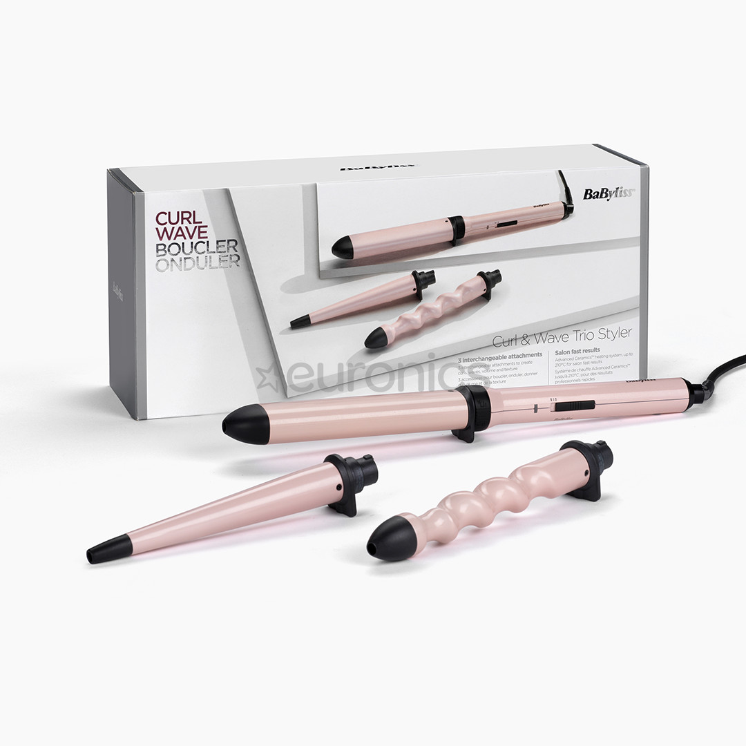 Babyliss Curl & Wave, vahetatavad otsikud, roosa - Lokitangid