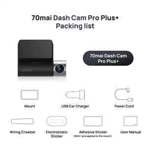 70mai Dash Cam Pro Plus+, must - Videoregistraator