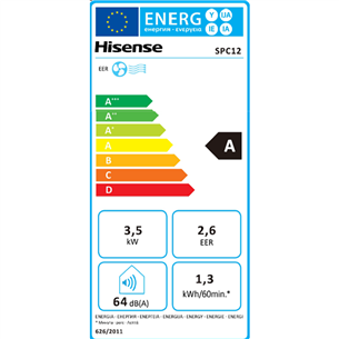 Hisense, 3500 W, valge - Portatiivne Õhukonditsioneer