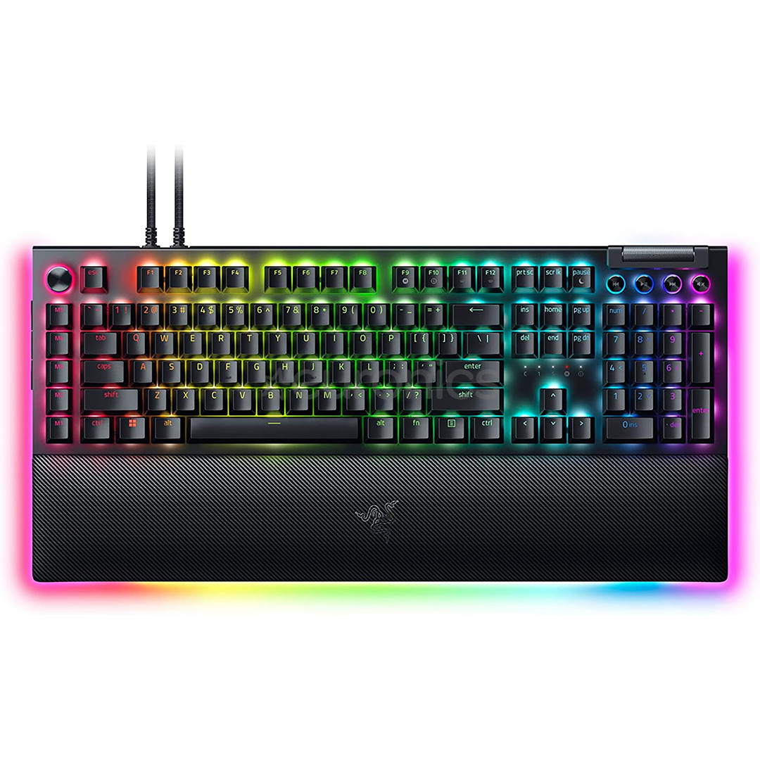 Razer BlackWidow V4 Pro, Yellow Switch, mehaaniline, US, must - Klaviatuur