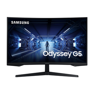 Samsung Odyssey G55T, 27", изогнутый, QHD, 144 Гц, LED VA, черный - Монитор LC27G55TQBUXEN