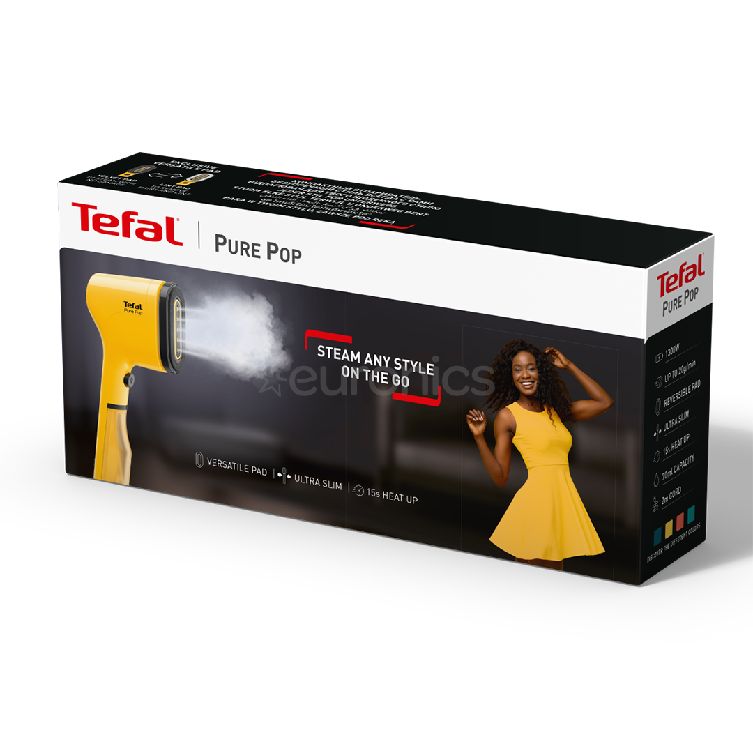Tefal Pure Pop, 1300 Вт, желтый - Ручной отпариватель