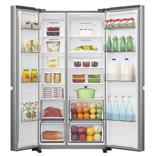 Hisense, NoFrost, 652 L, 180 cm, stainless steel - SBS-Refrigerator