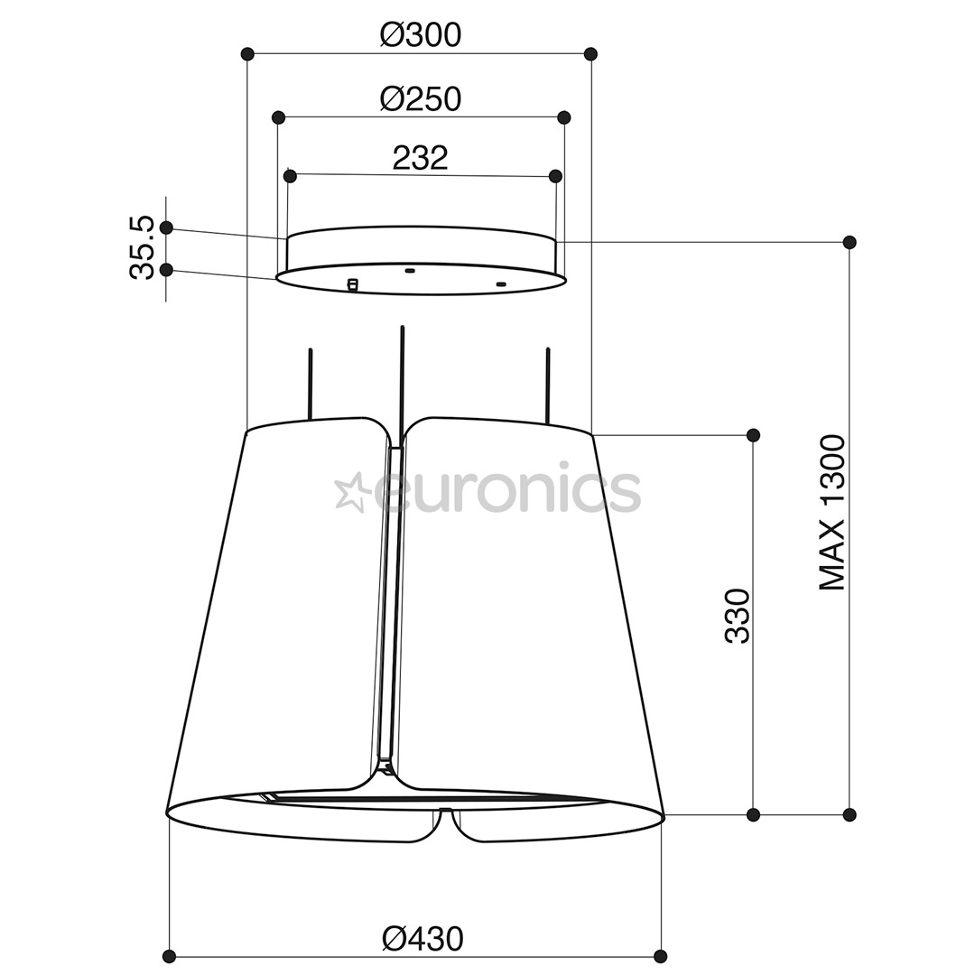 Faber BEAT BK MATT F45, 740 m³/h, must - Saar-õhupuhasti