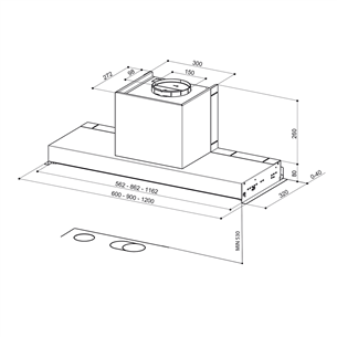 Faber Hotte encastrable IN-NOVA COMFORT EG6 X A60 110.0439.937 60 cm  finition acier