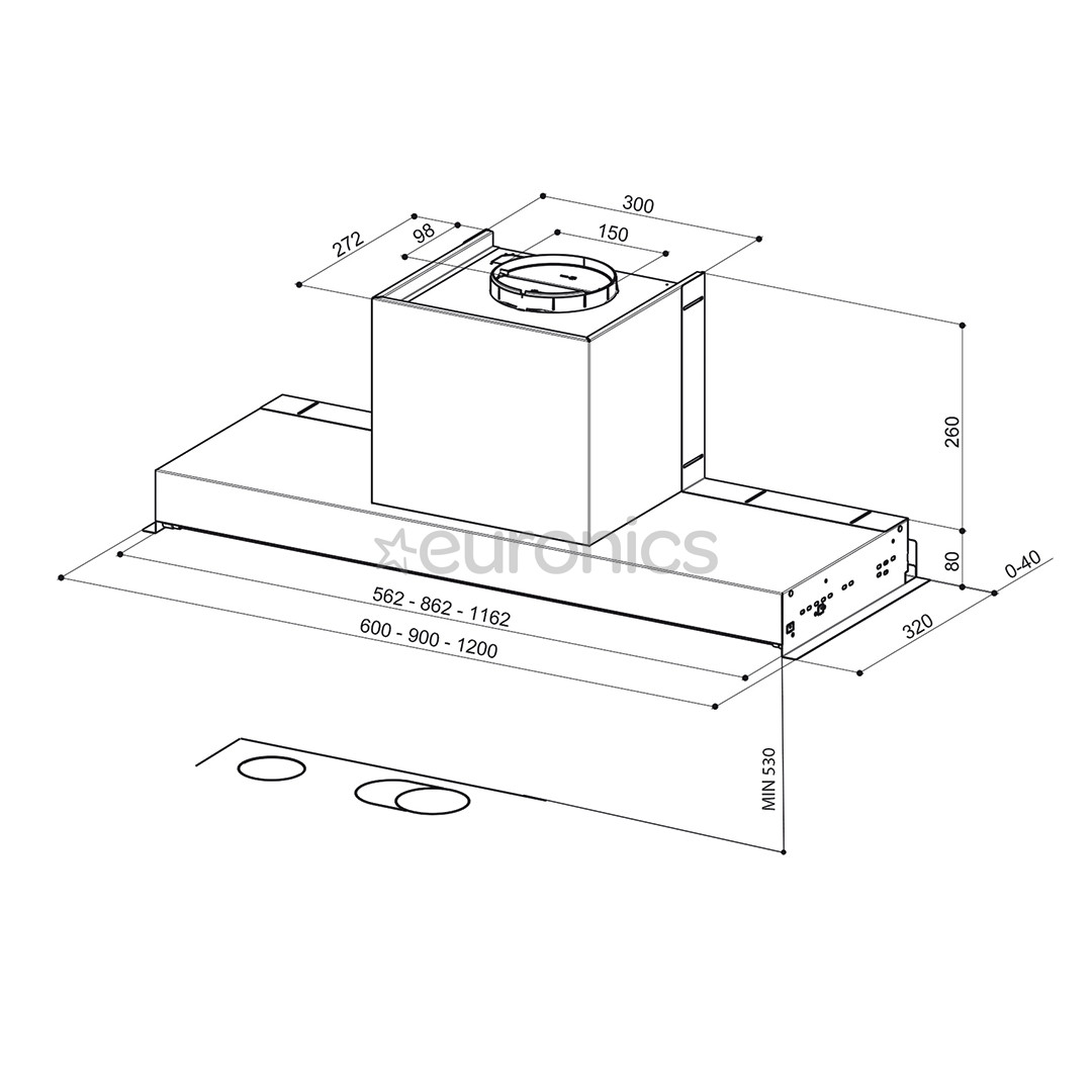 Faber IN-NOVA COMFORT X A60, 570 м³/ч, нерж. сталь - Интегрируемая вытяжка