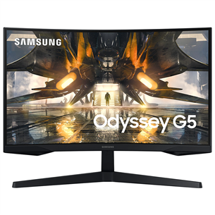 Samsung Odyssey G5, nõgus, 27'', WQHD, 165 Hz, LED VA, must - Monitor LS27AG550EPXEN