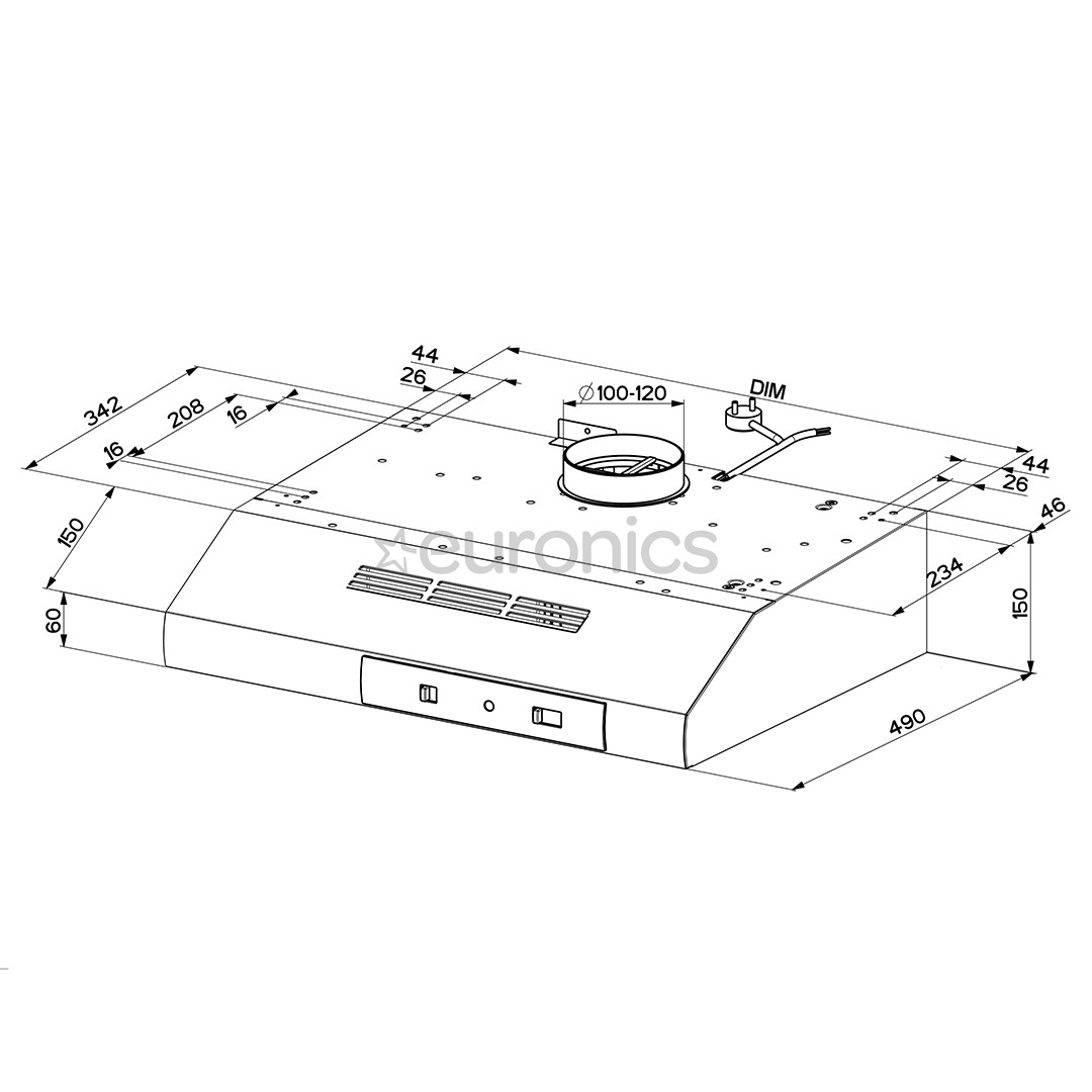 Faber 741 BASE BK A60, 295 m³/h, must - Õhupuhasti