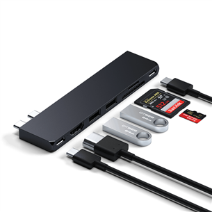 Satechi Pro Hub Slim, черный - USB-хаб