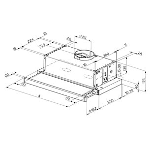 Faber FLEXA NG HIP BK A50, 420 м³/ч, черный - Интегрируемая вытяжка