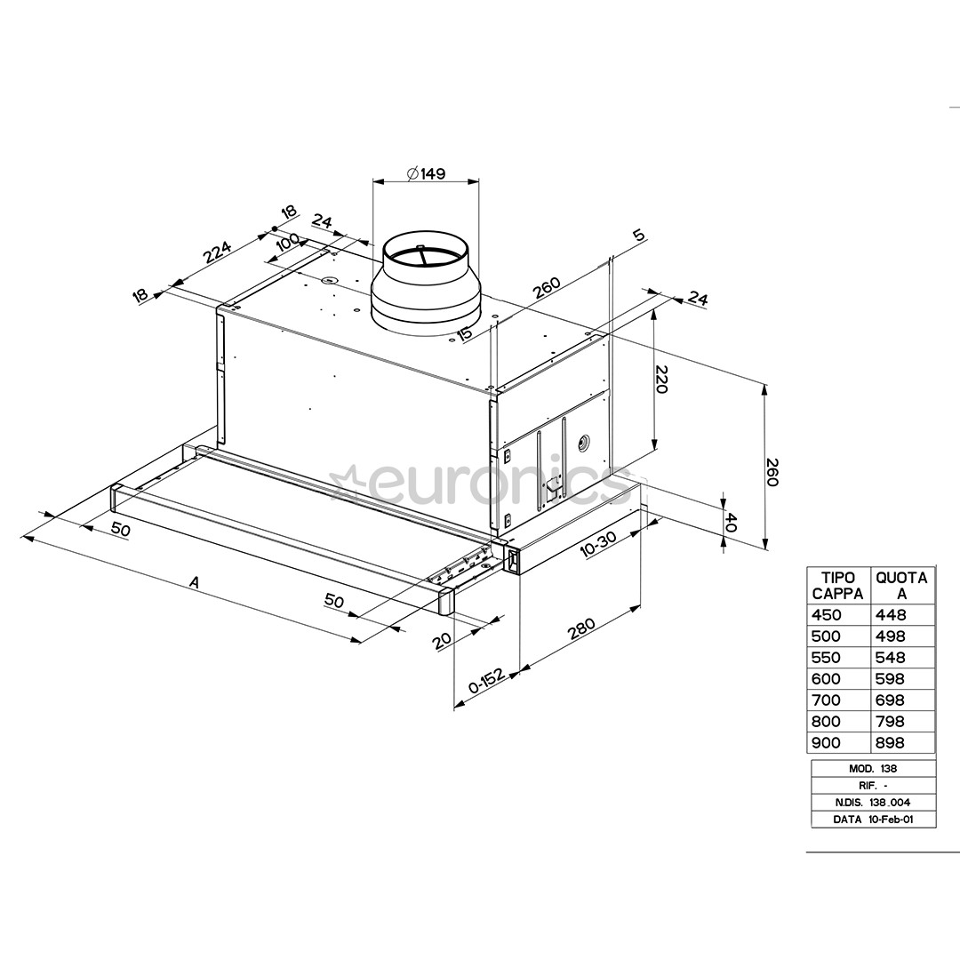 Faber MAXIMA NG EV8 LED AM/X A60, 620 m³/h, roostevaba teras - Õhupuhasti