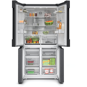Bosch Series 6, No Frost, 605 л, высота 183 см, черная нерж. сталь - SBS-холодильник