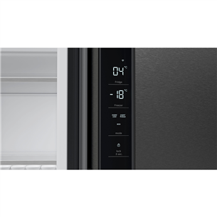 Bosch Series 6, No Frost, 605 л, высота 183 см, черная нерж. сталь - SBS-холодильник