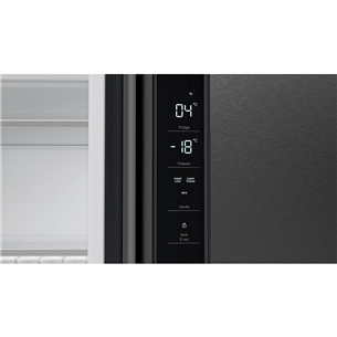 Bosch Series 4, No Frost, 605 л, высота 183 см, черная нерж. сталь - SBS-холодильник