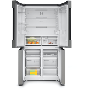 Bosch Series 6, No Frost, 605 л, высота 183 см, нерж. сталь - SBS-холодильник