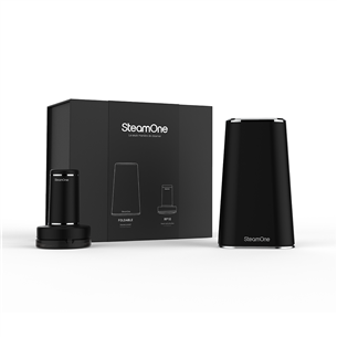 SteamOne, black - Foldable handheld steamer + lint remover EUFD80BGIFTSET