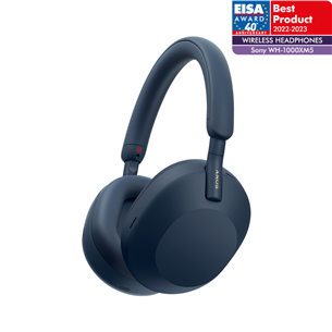 Sony WH-1000XM5, sinine - Juhtmevabad üle kõrva kõrvaklapid