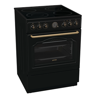 Gorenje, 11 functions, 71 L, width 60 cm, black - Ceramic cooker