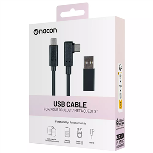 Nacon USB Cable for Oculus/Meta Quest 2, 5 m, must - USB kaabel