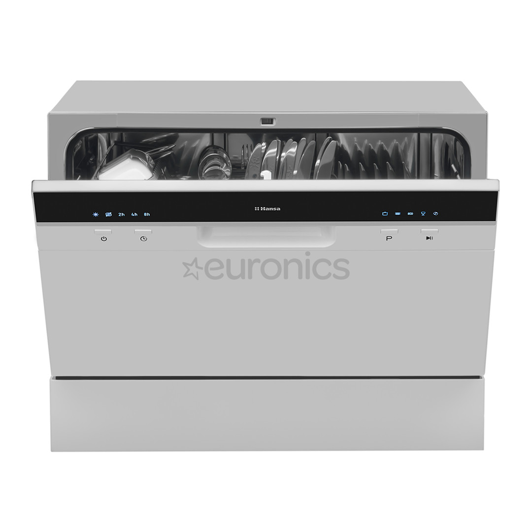 Hansa, mini, 6 place settings, silver - Free standing dishwasher