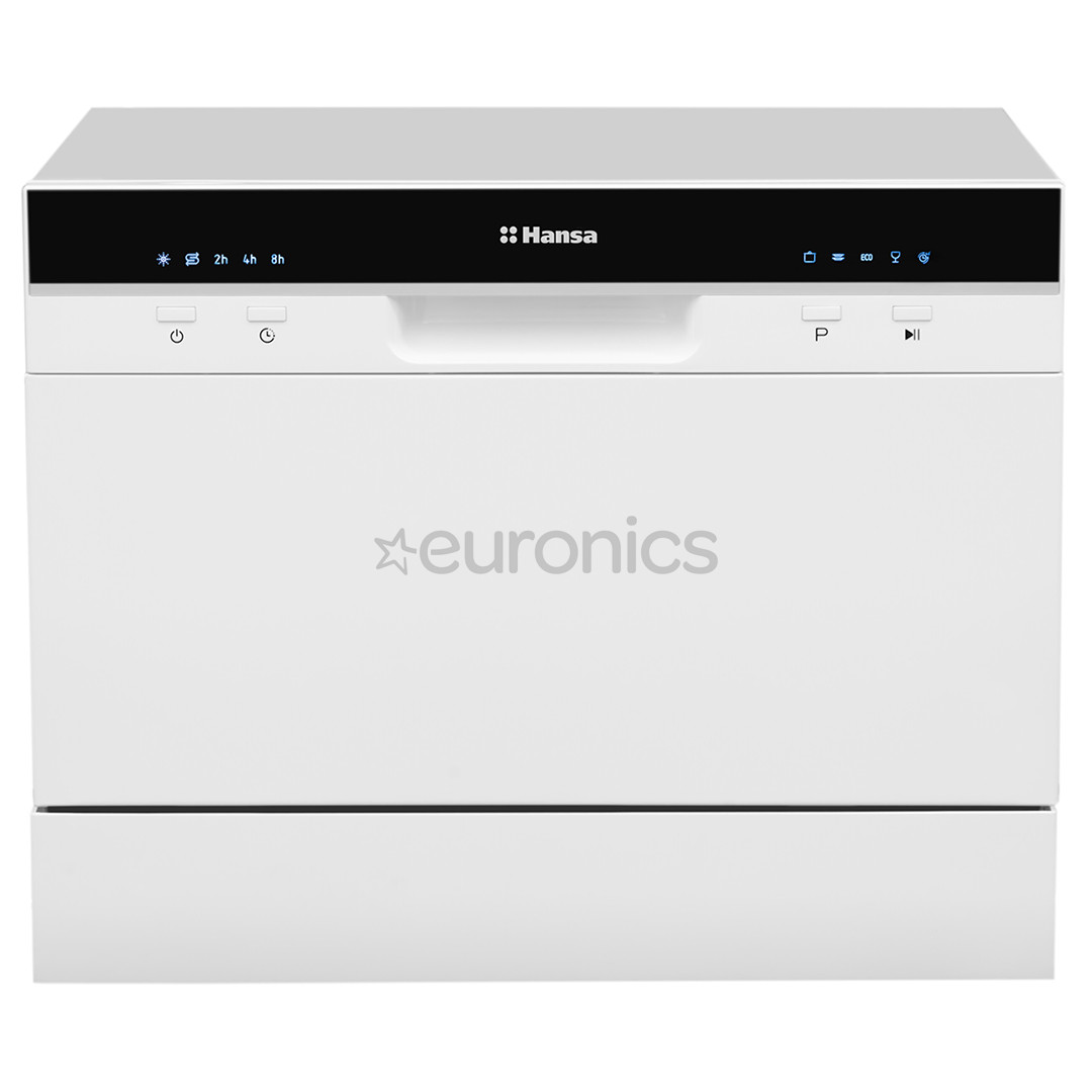 Hansa, mini, 6 place settings, white - Free standing dishwasher