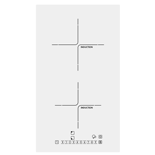 Schlosser, domino, raamita, laius 29 cm, valge - Integreeritav induktsioonpliidiplaat