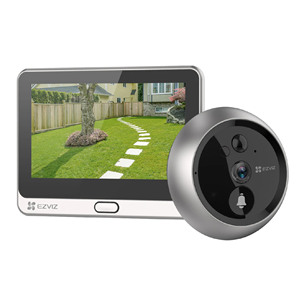EZVIZ DP2C, hall/must - Juhtmevaba uksesilm ja uksekell CS-DP2C