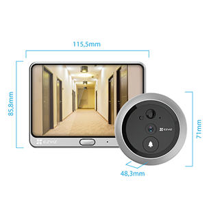 EZVIZ DP2C, grey/black - Wireless video doorbell