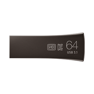 Samsung BAR Plus, USB 3.1, 64 ГБ, темно-серый - Флеш-накопитель