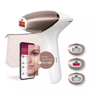 Philips Lumea IPL 9900 Series IPL, SenseIQ, белый/золотистый- Фотоэпилятор