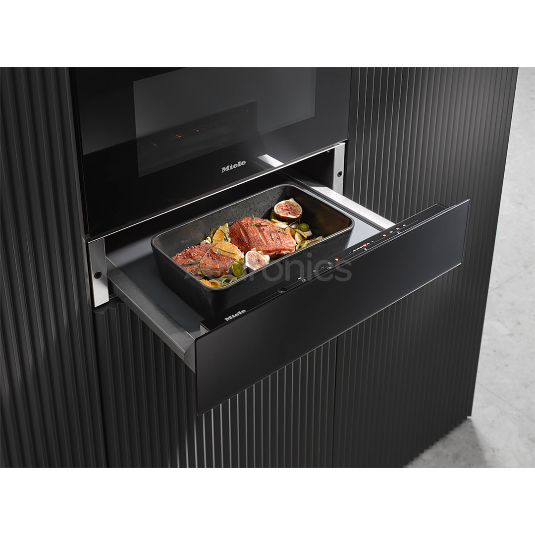 Miele, black - Built-in warming drawer