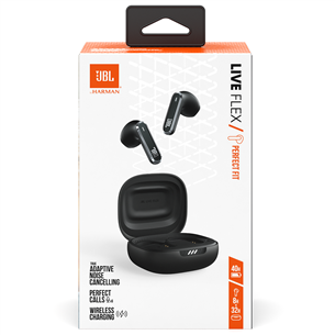 JBL Live Flex, adaptive noise cancelling, black - True-wireless earbuds