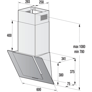 Hisense, 650 m³/h, 60 cm, must - Õhupuhasti