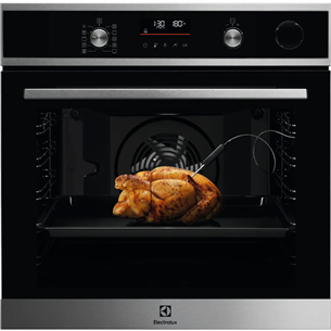 Electrolux SteamCrisp 700, 72 л, пиролитическая очистка, 45 функций, нерж. сталь - Интегрируемый духовой шкаф с паром EOC6P77X