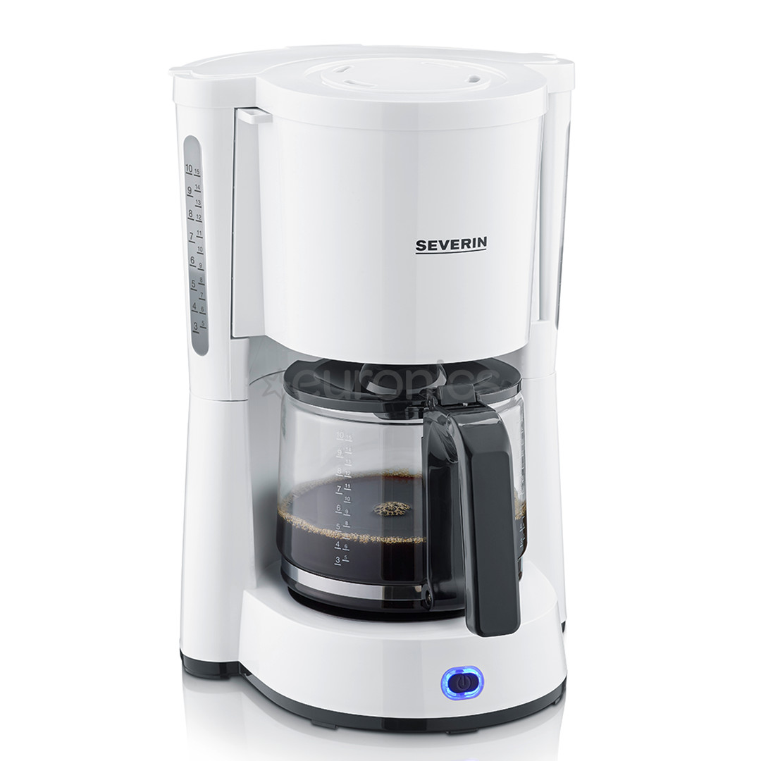 Severin, 1000 W, 10 tassi, valge - Filterkohvimasin