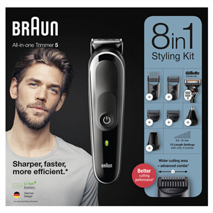 Braun, must - Kaheksa-ühes Trimmeri komplekt