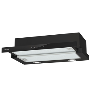 Hisense, laius 60 cm, 450 m³/h, must - Integreeritav õhupuhasti